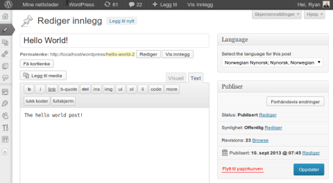 Multi-lingo WordPress plugin screenshot