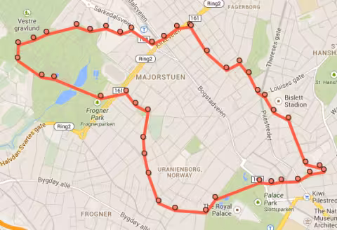 Google location view of run