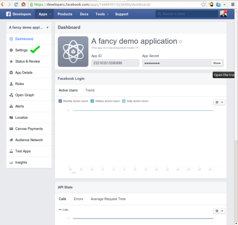 Creating a Facebook application screenshot #3