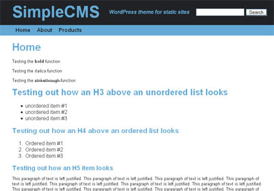 Simple CMS WordPress theme